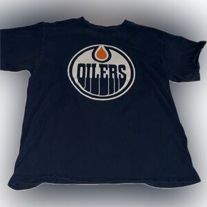 NHL Oilers Navy Blue Short Sleeve Tee
